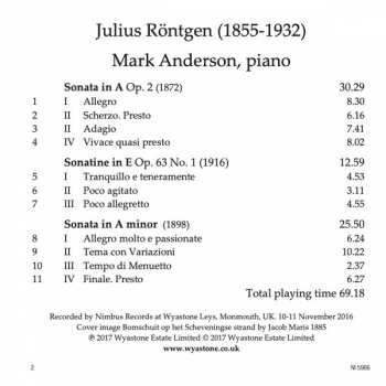 CD Julius Röntgen: Piano Music 3 298217