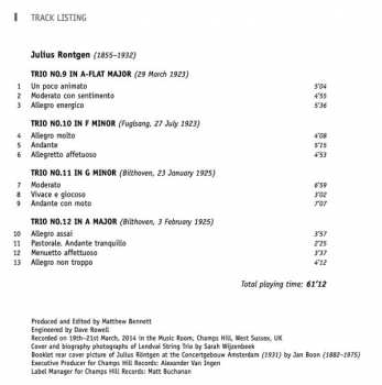 CD Julius Röntgen: Röntgen: String Trios, Nos. 9-12 [Vol.3] 309634