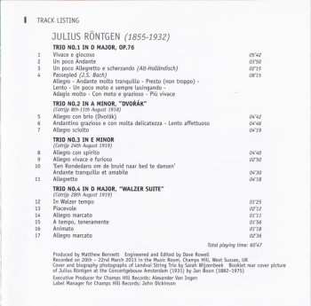 CD Julius Röntgen: Röntgen: String Trios, Nos.1-4 [Vol.1] 328036