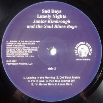 LP Junior Kimbrough And The Soul Blues Boys: Sad Days Lonely Nights 346807