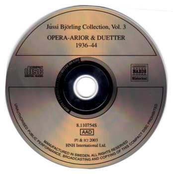 CD Jussi Björling: Jussi Björling Collection Vol. 3 Opera-arior Och Duetter 1936-44  456879
