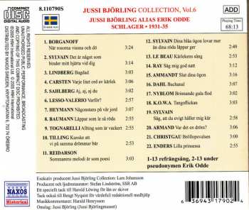 CD Jussi Björling: Jussi Björling Collection, Vol 6 Jussi Björling Alias Erik Odde Schlager 1931-35 177878