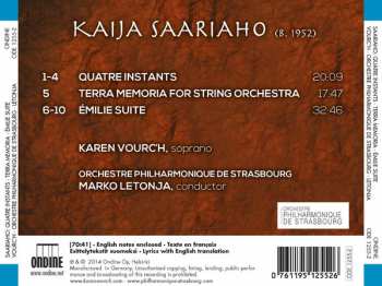 CD Kaija Saariaho: Émilie Suite · Quatre Instants · Terra Memoria 119623