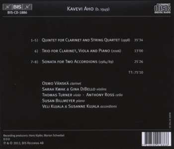 CD Kalevi Aho: Quintet For Clarinet And Strings / Trio For Clarinet, Viola And Piano / Sonata For Two Accordions 303277