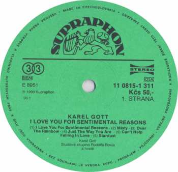 LP Karel Gott: I Love You For Sentimental Reasons 42749