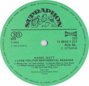 LP Karel Gott: I Love You For Sentimental Reasons 42749