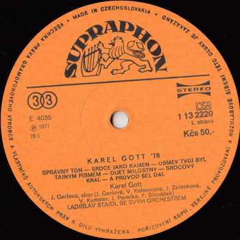LP Karel Gott: Karel Gott '78 434048