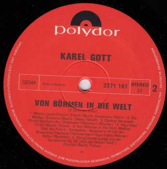 LP Karel Gott: Von Böhmen In Die Welt