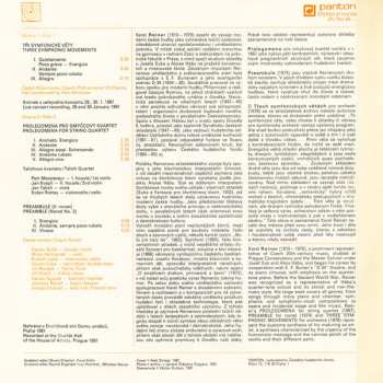 LP Karel Reiner: Tři Symfonické Věty = Symphonic Three Movements / Preambule = Preamble / Prolegomena 138365