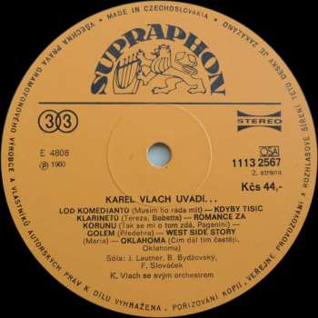 LP Karel Vlach Orchestra: Uvádí... 396488