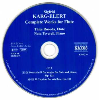 2CD Sigfrid Karg-Elert: Complete Works For Flute 442816