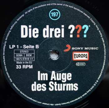 2LP Kari Erlhoff: Die Drei ??? 197 - Im Auge Des Sturms LTD 76597