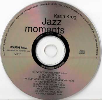 CD Karin Krog: Jazz Moments With Karin Krog 487644