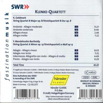 CD Felix Mendelssohn-Bartholdy: String Quartet B Major Op. 8 / String Quartet A Minor Op. 13