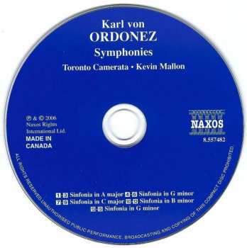 CD Karl Von Ordonez: Symphonies 121787