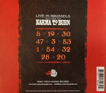 CD Karma To Burn: Live In Brussels 450041