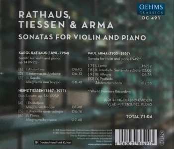 CD Karol Rathaus: Sonatas For Violin And Piano 267608