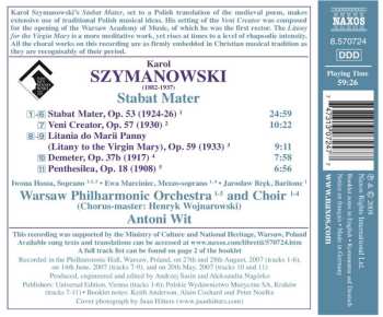 CD Karol Szymanowski: Stabat Mater / Veni Creator ∙ Litany To The Virgin Mary 460673