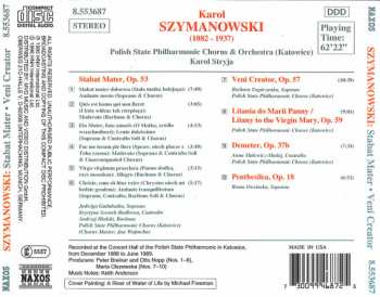 CD Karol Szymanowski: Stabat Mater / Veni Creator / Litany To The Virgin Mary / Demeter / Penthesilea 462470