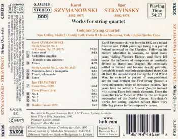 CD Karol Szymanowski: String Quartets • Concertino • Three Pieces • Double Canon 323107