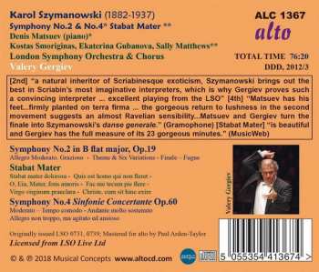 CD Karol Szymanowski: Symphonies Nos 2 & 4; Stabat Mater 298160