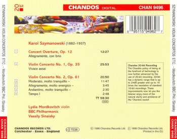 CD Karol Szymanowski: Violin Concertos Nos 1 & 2 - Concert Overture 329130