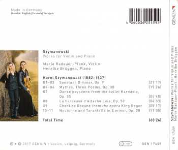 CD Karol Szymanowski: Works For Violin And Piano 332305
