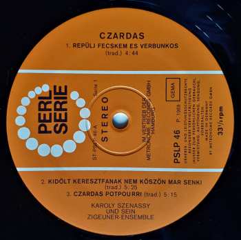 LP Karoly Szenassy Gypsy String Band: Czardas 532343