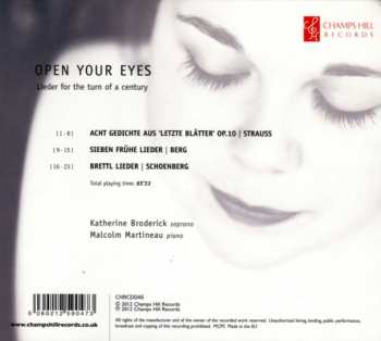 CD Katherine Broderick: Open Your Eyes - Lieder For The Turn Of A Century 334096