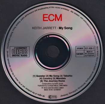 CD Keith Jarrett: My Song 420891