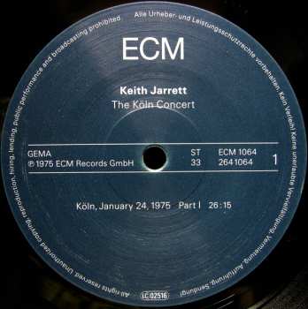 2LP Keith Jarrett: The Köln Concert 80834