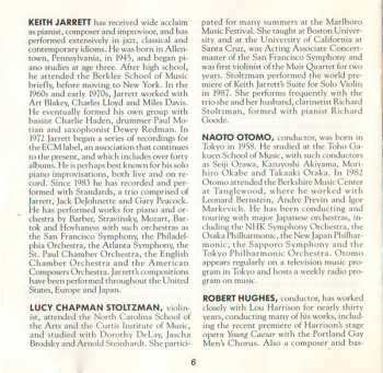 CD Keith Jarrett: Works By Lou Harrison: Piano Concerto - Suite For Violin, Piano And Small Orchestra 329550