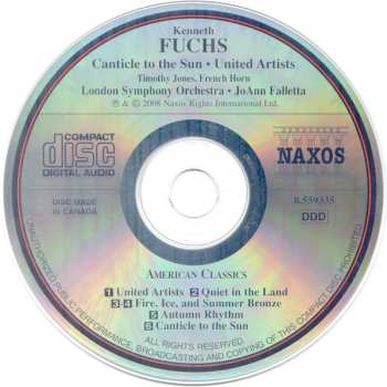 CD Kenneth Fuchs: Canticle To The Sun • United Artists 472392