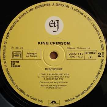 LP King Crimson: Discipline