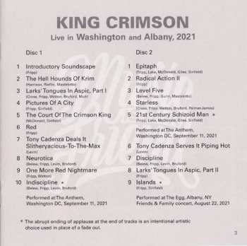 2CD King Crimson: Music Is Our Friend (Live In Washington And Albany, 2021) 378216