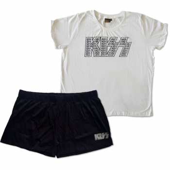 Merch Kiss: Dámské Summer Pyjamas Logo Kiss Infill  XXL