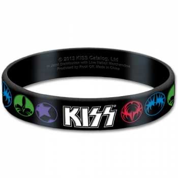 Merch Kiss: Kiss Gummy Wristband: Logo & Icons