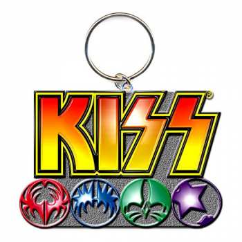 Merch Kiss: Klíčenka Logo Kiss & Icons 