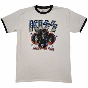 Merch Kiss: Kiss Unisex Ringer T-shirt: Alive In '77 (small) S