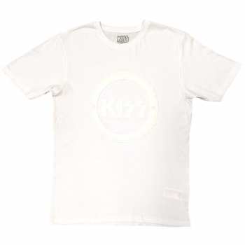 Merch Kiss: Kiss Unisex Hi-build T-shirt: Buzzsaw Logo (white-on-white) (x-large) XL