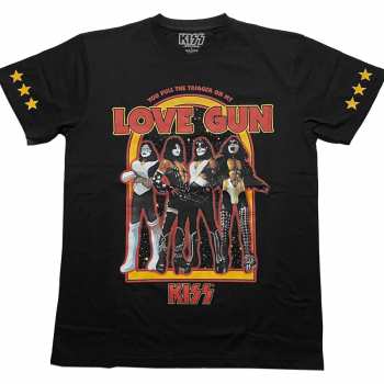 Merch Kiss: Kiss Unisex T-shirt: Love Gun Stars (sleeve Print) (x-large) XL
