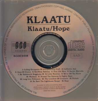 CD Klaatu: Klaatu / Hope 173611
