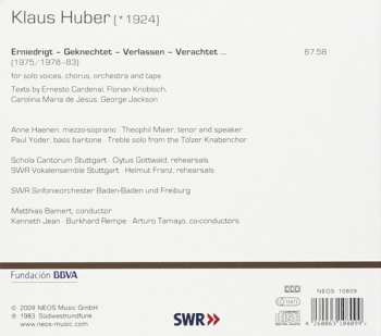 CD Klaus Huber: Erniedrigt – Geknechtet – Verlassen – Verachtet ... DIGI 374172