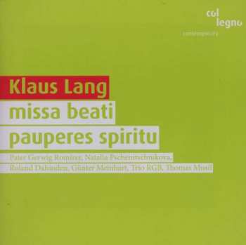 Album Klaus Lang: Missa Beati Pauperes Spiritu