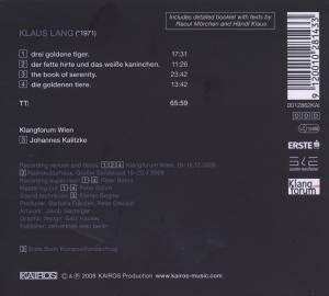 CD Klaus Lang: The Book Of Serenity. 313978