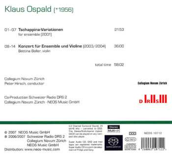 SACD Klaus Ospald: Tschappina-Variationen, Konzert Für Ensemble Und Violine 523907