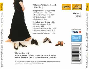 CD Wolfgang Amadeus Mozart: String Quartet In G Major K387 · String Quartet In D Minor K421