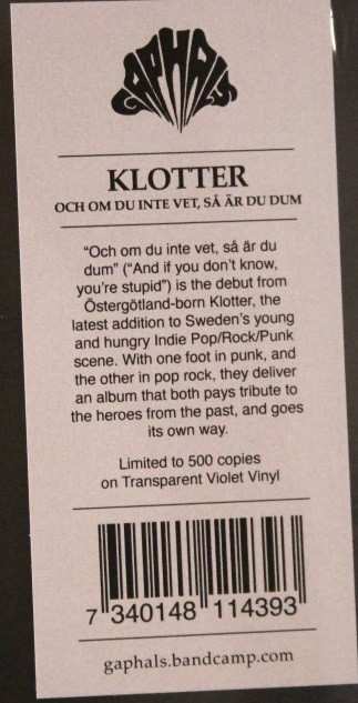 LP Klotter: Och Om Du Inte Vet, Så Är Du Dum CLR | LTD 501452
