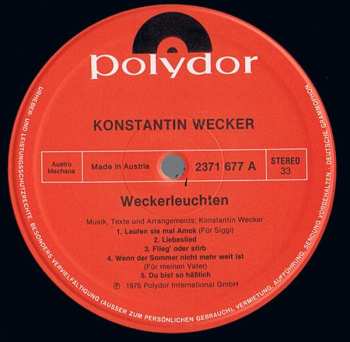 LP Konstantin Wecker: Weckerleuchten