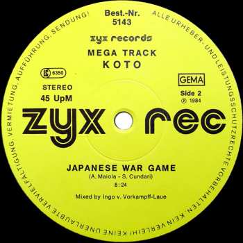 LP Koto: Japanese War Game (New Mega Track) 110556